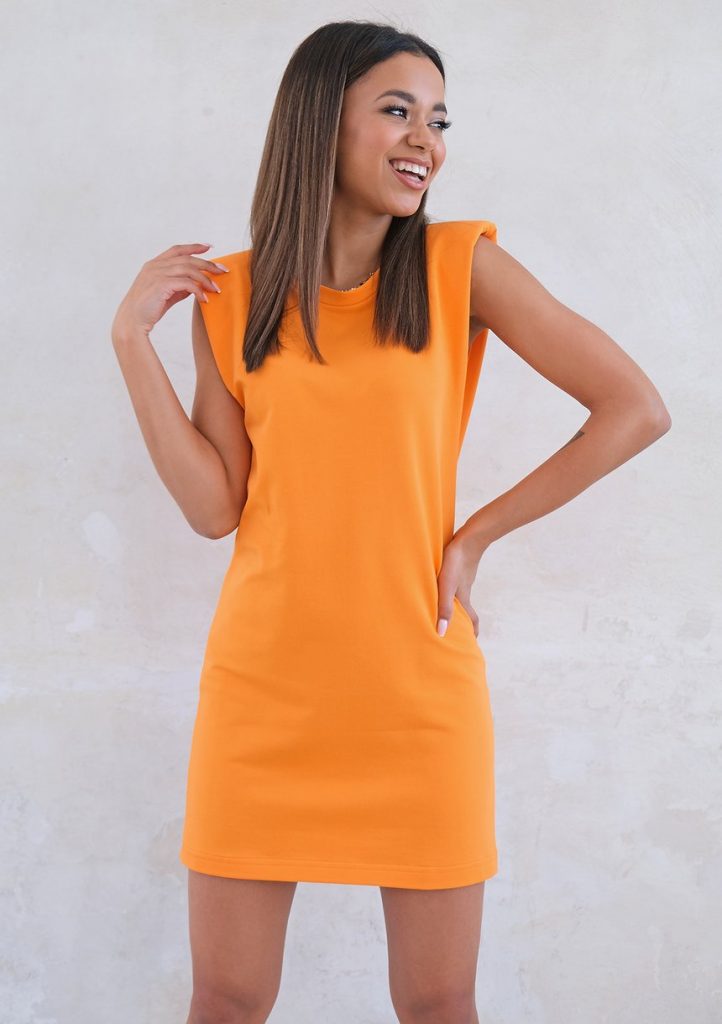 Bawełniana sukienka z poduszkami Orange ILM